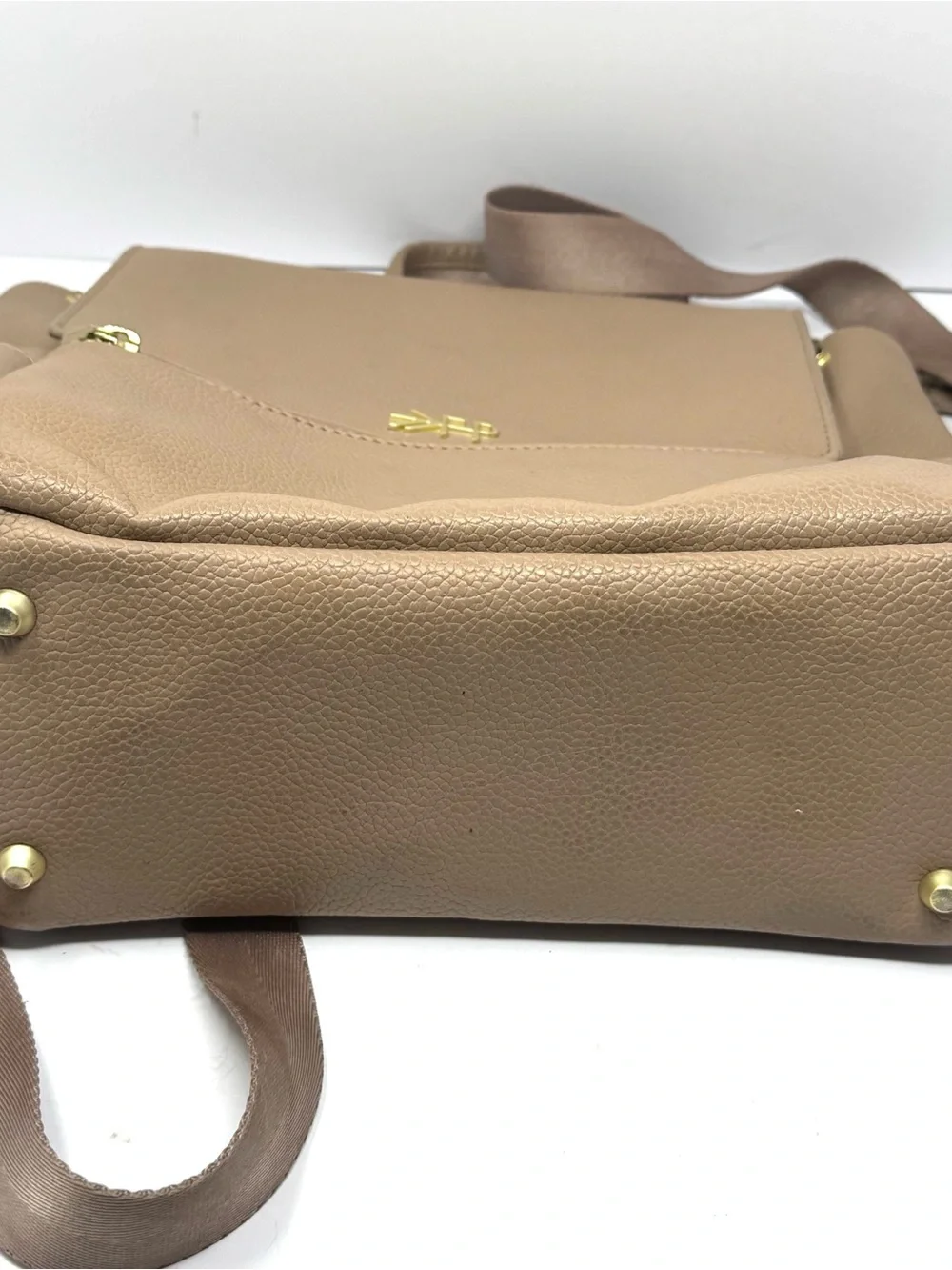 Freshly Picked Classic Diaper Bag Backpack Vegan Leather Nude Beige Large